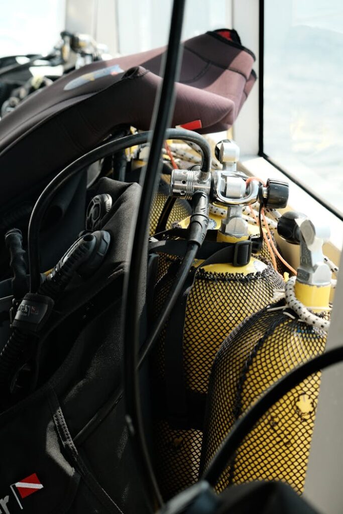 Scuba Diving Equipment on a Boat